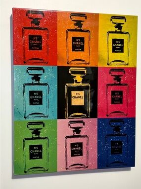 Chanel No.5 Pop Art Canvas - Colorful Perfume Bottles room frame NEW